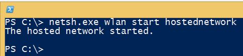 Start Hosted Network